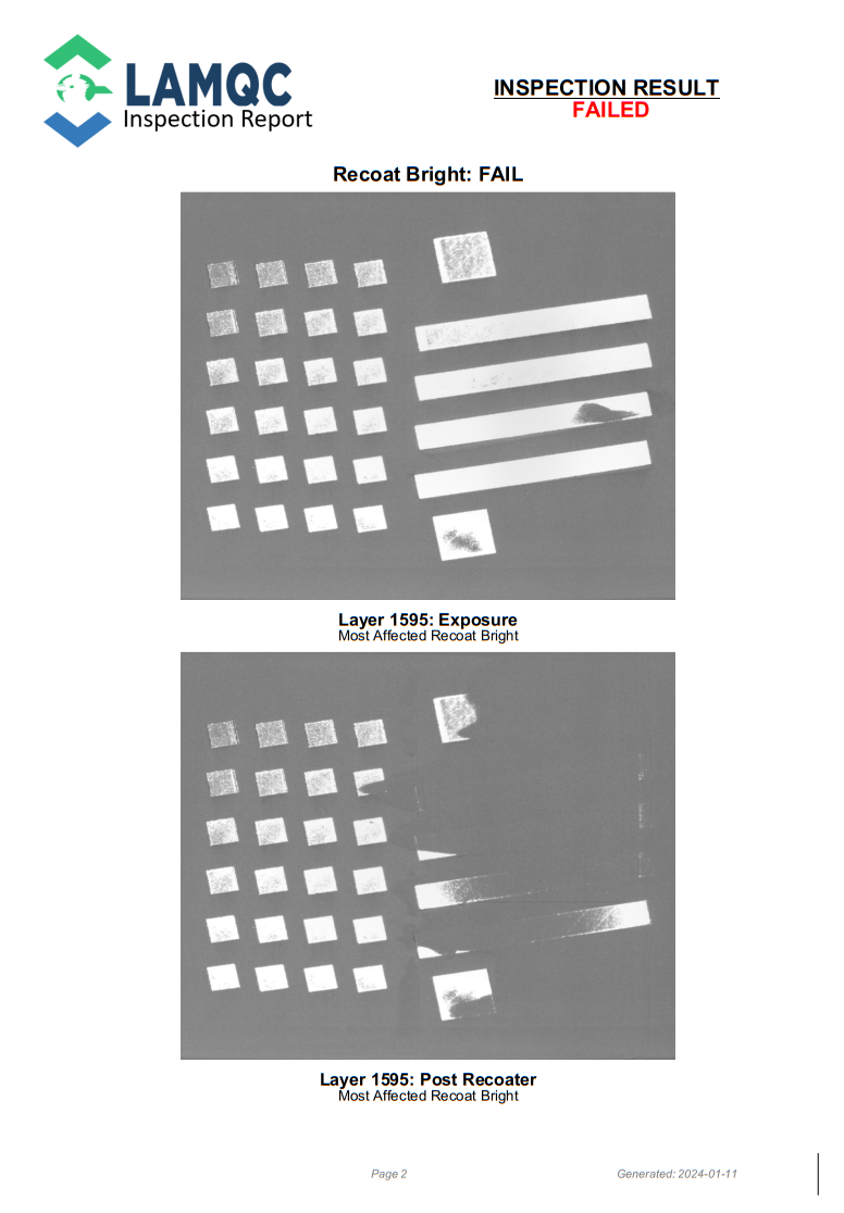LAMQC Build Report Layer camera images