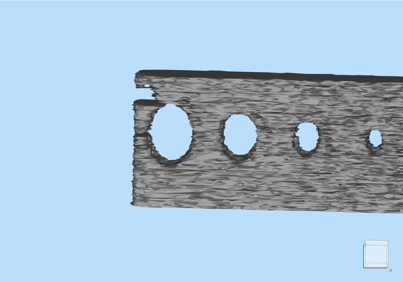 Delta qual efforts will find solid models of builds useful. This a solid model of an AM calibration block with a section of missing weld. The missing weld is not a separate anomaly type and is easy to miss.